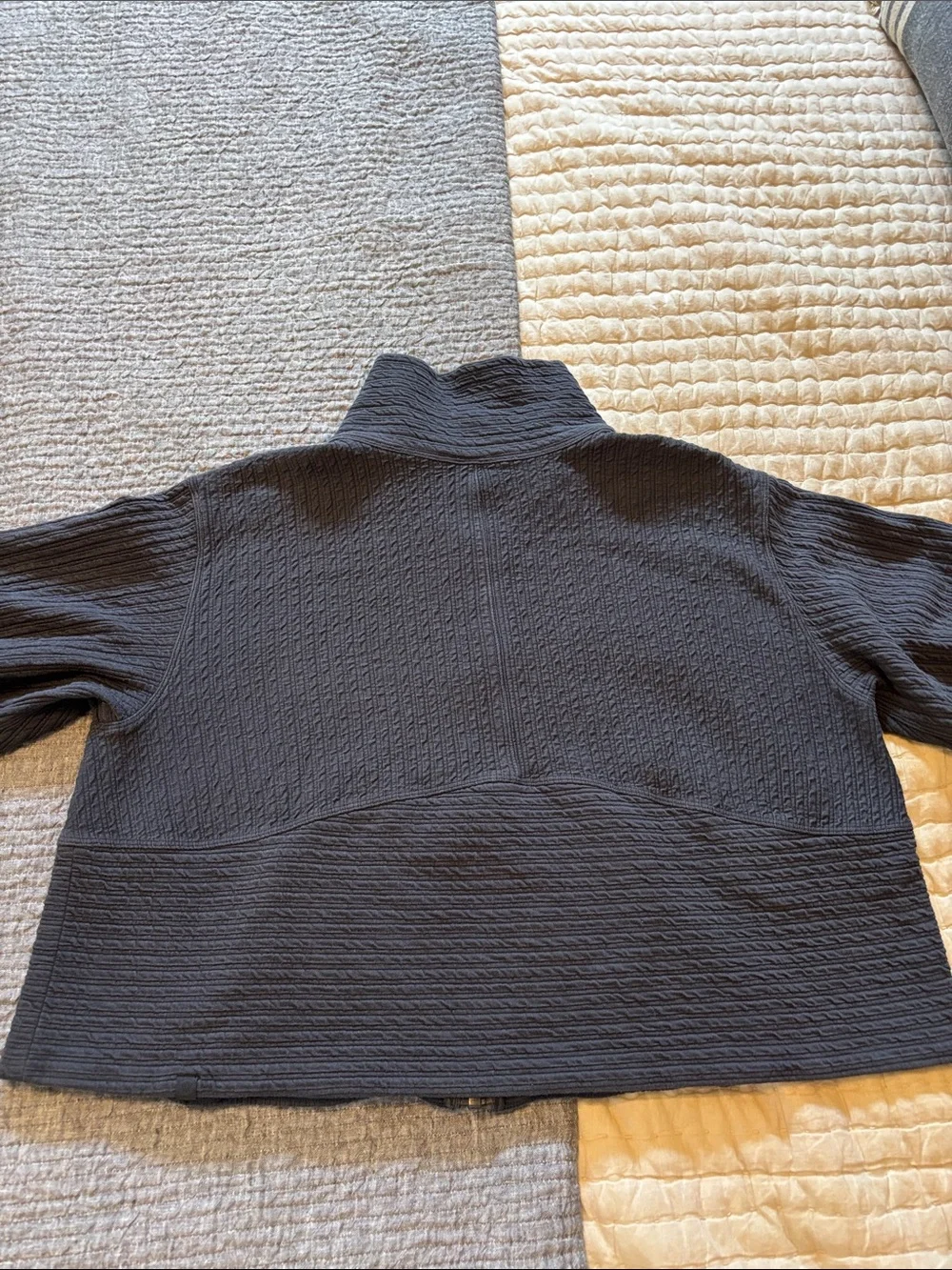 Lululemon Textured Black Zip-Front Cropped Jacket